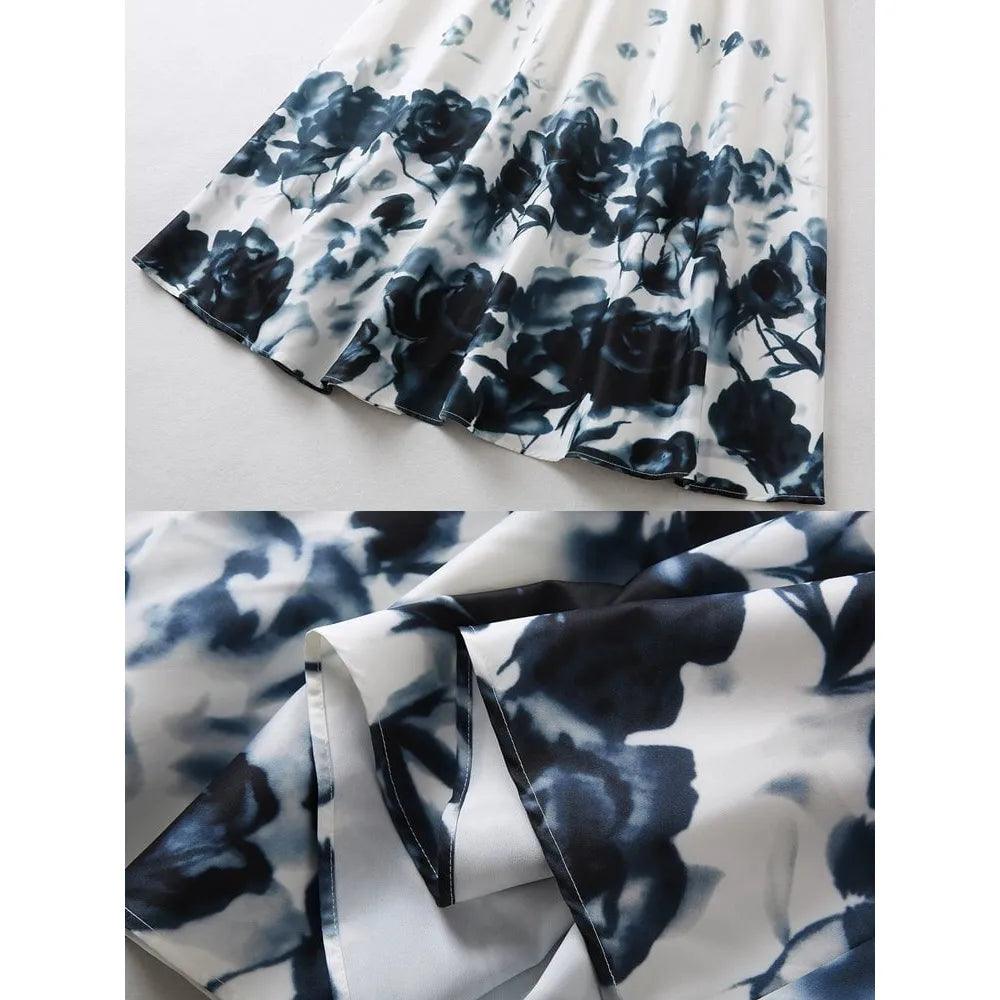 MiKlahFashion Spring and Autumn Clothing Chinese Style Ink Painting Elegant Waist-Slimming Dress