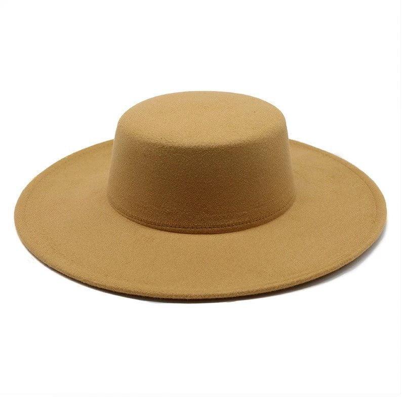 MiKlahFashion M (56-58 cm) / Camel color White Popular Top Hat Ladies Spring and Autumn British Retro Gentleman Felt Cap Western Style 2023 New Black Jazz Hat
