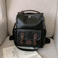 MiKlahFashion Black / China Vintage PU Leather Backpacks