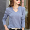 MiKlahFashion Women - Apparel - Top- T-shirt Blue / XL V-Neck Bamboo Cotton Top