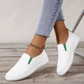 MiKlahFashion Green / 40 Spring Summer New Women's Flat Shoes White PU Leather Slip On Casual Shoes Woman Comfortable Soft Sole Loafers Shoes for Women