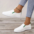 MiKlahFashion Spring Summer New Women's Flat Shoes White PU Leather Slip On Casual Shoes Woman Comfortable Soft Sole Loafers Shoes for Women