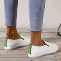 MiKlahFashion Spring Summer New Women's Flat Shoes White PU Leather Slip On Casual Shoes Woman Comfortable Soft Sole Loafers Shoes for Women