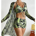MiKlahFashion A23041303G / S Summer Print Swimsuits Tankini Sets Female Swimwear Push Up For Beach Wear Three-Piece Bathing Suits Pool Women's Swimming Suit