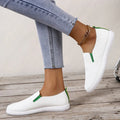 MiKlahFashion Spring Summer New Women's Flat Shoes White PU Leather Slip On Casual Shoes Woman Comfortable Soft Sole Loafers Shoes for Women