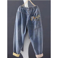 MiKlahFashion Women's Casual Boyfriend Baggy Jeans Fashion Vintage Style Patchwork Streetwear Female Denim Pants Loose Versatile Harem Trouser