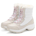 MiKlahFashion Beige / 36 Chunky Platform Ankle Winter Boots for Women