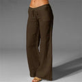 MiKlahFashion brown / S 2023 Summer Cotton Linen Women's Pants Oversize Black Wide-leg Pants Casual Pants Female Trendy Loose Fashion Trousers Ladies