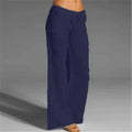 MiKlahFashion navy blue / S 2023 Summer Cotton Linen Women's Pants Oversize Black Wide-leg Pants Casual Pants Female Trendy Loose Fashion Trousers Ladies