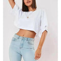 MiKlahFashion WHITE / S Women Crop Top  Navel Baring New Summer Sport T-shirts