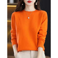 MiKlahFashion Woman - Apparel - Top - Sweater Fashion 100% Merino Wool O-Neck Long Sleeve Sweater