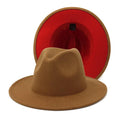 MiKlahFashion K / 56-58cm 2020 winter fedora hats for women fashion Flat wide Brim Wool Felt Leopard Jazz Fedora Hats for men red goth top wedding Hat