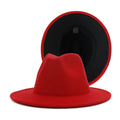 MiKlahFashion B / 56-58cm 2020 winter fedora hats for women fashion Flat wide Brim Wool Felt Leopard Jazz Fedora Hats for men red goth top wedding Hat