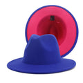 MiKlahFashion D / 56-58cm 2020 winter fedora hats for women fashion Flat wide Brim Wool Felt Leopard Jazz Fedora Hats for men red goth top wedding Hat