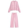 MiKlahFashion pink suit / S Women's Winter Warm Fleece Lined Zipper Jacket Sweatshirt Set Fashionable Stretch High Waist Women's Pants 2-piece Set