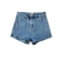 MiKlahFashion 162205 Denim indigo / XS European and American Style High Waist Peach Hip Cute Hot Pants Fart Pocket