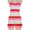 MiKlahFashion Women - Apparel - Dresses Red / L Knit Striped Tube Dress