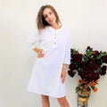 MiKlahFashion 2024 Spring Cotton Linen Women Dress White Long Sleeve Elegant Dresses Female Trendy Fashion Casual Loose Clothes Ladies