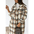 MiKlahFashion Camel / S 2024 Autumn Winter Women's Clothing Long Sleeve Single Breasted Trench Coat Fashion Long Woolen Plaid Overcoat Coat