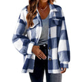 MiKlahFashion Blue / S 2023 Autumn and Winter Women's New Fashion Loose Casual Pocket Plaid Lamb Fleece Jacket Button Plush Comfortable Versatile Coat