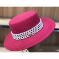 MiKlahFashion Burgundy(Topper Hat Woolen Pearl) / 56-58cm adjustable Internet Celebrity Autumn and Winter Pearl Woolen Fashion Retro Women's Hat