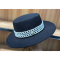 MiKlahFashion Black(Topper Hat Woolen Pearl) / 56-58cm adjustable Internet Celebrity Autumn and Winter Pearl Woolen Fashion Retro Women's Hat