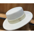 MiKlahFashion White(Topper Hat Woolen Pearl) / 56-58cm adjustable Internet Celebrity Autumn and Winter Pearl Woolen Fashion Retro Women's Hat