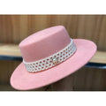 MiKlahFashion Pink(Topper Hat Woolen Pearl) / 56-58cm adjustable Internet Celebrity Autumn and Winter Pearl Woolen Fashion Retro Women's Hat