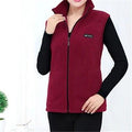 MiKlahFashion Red wine / XL Plus Size Autumn Women Wool Vest Large Sleeveless Jacket Fashion Zipper Women's Leisure gilet