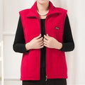 MiKlahFashion Big Red / XL Plus Size Autumn Women Wool Vest Large Sleeveless Jacket Fashion Zipper Women's Leisure gilet