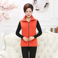 MiKlahFashion Orange / XL Plus Size Autumn Women Wool Vest Large Sleeveless Jacket Fashion Zipper Women's Leisure gilet