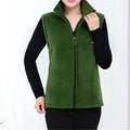 MiKlahFashion fruit green / XL Plus Size Autumn Women Wool Vest Large Sleeveless Jacket Fashion Zipper Women's Leisure gilet