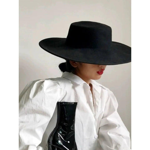 MiKlahFashion White Popular Top Hat Ladies Spring and Autumn British Retro Gentleman Felt Cap Western Style 2023 New Black Jazz Hat
