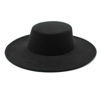 MiKlahFashion M (56-58 cm) / Black White Popular Top Hat Ladies Spring and Autumn British Retro Gentleman Felt Cap Western Style 2023 New Black Jazz Hat