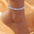 MiKlahFashion 10 Fashion Rhinestone Chain Anklets For Women Luxury Shining Ankle Bracelet On Leg Female Wedding Party Jewelry Foot Accessories