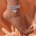 MiKlahFashion 11 Fashion Rhinestone Chain Anklets For Women Luxury Shining Ankle Bracelet On Leg Female Wedding Party Jewelry Foot Accessories