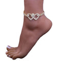 MiKlahFashion 3 Fashion Rhinestone Chain Anklets For Women Luxury Shining Ankle Bracelet On Leg Female Wedding Party Jewelry Foot Accessories