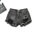 MiKlahFashion 162205 European and American-Style Ripped Summer Thin High-Waist Denim Shorts