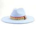 MiKlahFashion 9 / 55 -58cm / CHINA New Color Suede Fedora Winter Hat  10cm Large Eaves Men's and Women's Felt Jazz Deep Purple Suede шляпа женская