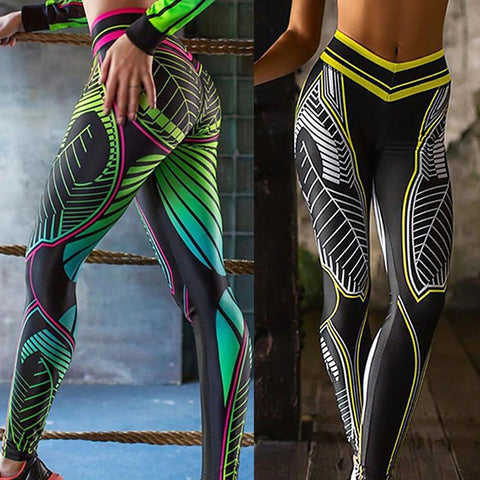 MiKlahFashion Yoga Leggings High Waist Hip Push Women Yoga Pants Printing Gym Workout Jogging Pants Gym Tights Stretch Sportswear pantalones