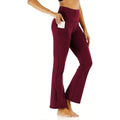 MiKlahFashion Women's Flared Pants with Pockets, Flared Leg Yoga Pants High Waist Fitness Casual Tummy Tuck Pants