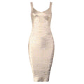 MiKlahFashion Gold / XS Bodycon Knee Length Rayon Bandage Dress