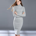 MiKlahFashion sweater dress gray / S Bodycon Knitted Sweater Dress