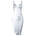 MiKlahFashion Silver / XS Bodycon Knee Length Rayon Bandage Dress