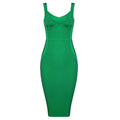 MiKlahFashion Green / XS Bodycon Knee Length Rayon Bandage Dress