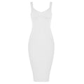 MiKlahFashion White / XS Bodycon Knee Length Rayon Bandage Dress