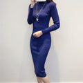 MiKlahFashion sweater dress navy blue / S Bodycon Knitted Sweater Dress