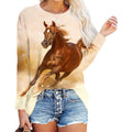 MiKlahFashion T-Shirt 20462 / S 3D Digital Running Horse Tees