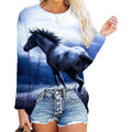 MiKlahFashion T-Shirt 20448 / S 3D Digital Running Horse Tees