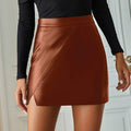 MiKlahFashion skirt Rust Brown / S PU Leather Mini Skirt
